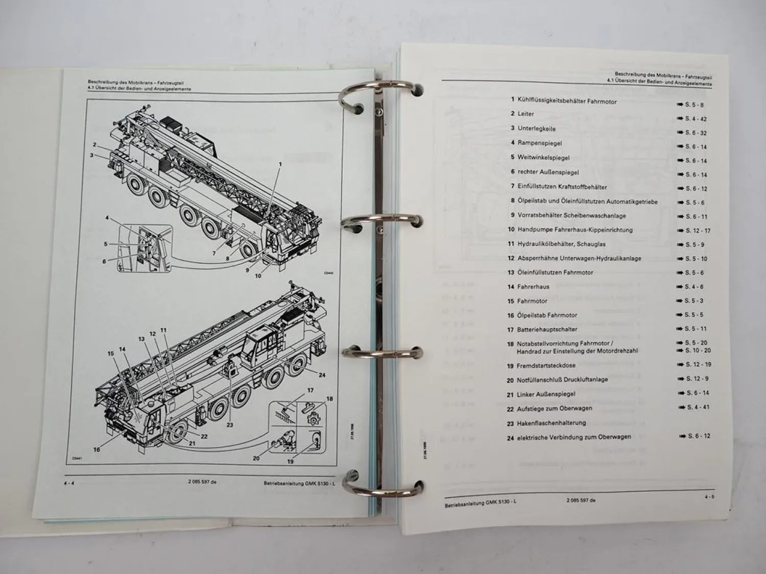 Grove GMK 5130-L Mobilkran Betriebsanleitung Bedienung Schaltplan 1996