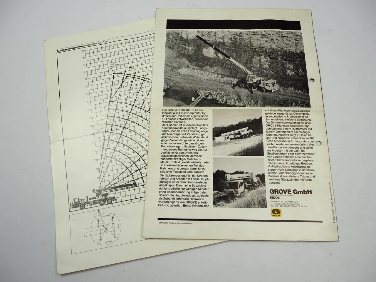 Grove TMS 180 Hydraulik Autokran Mobilkran mit 18t Tragkraft Prospekt