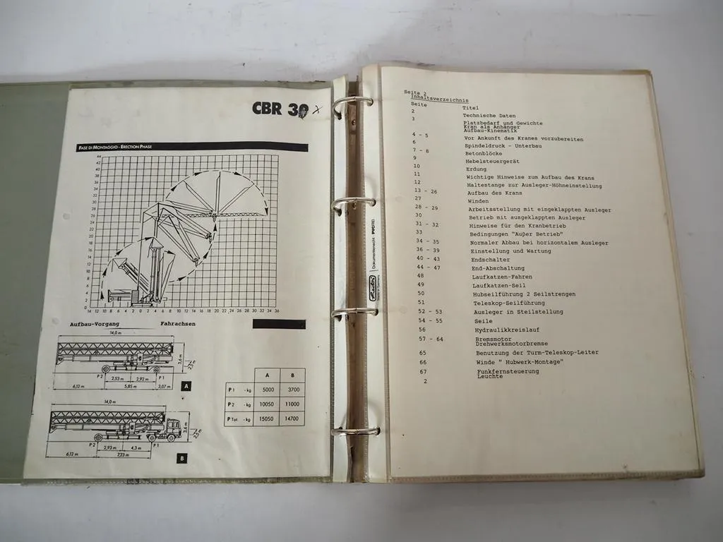 Grucomedil Supercity CBR 30 32 Turmdrehkran Betriebsanleitung 1992