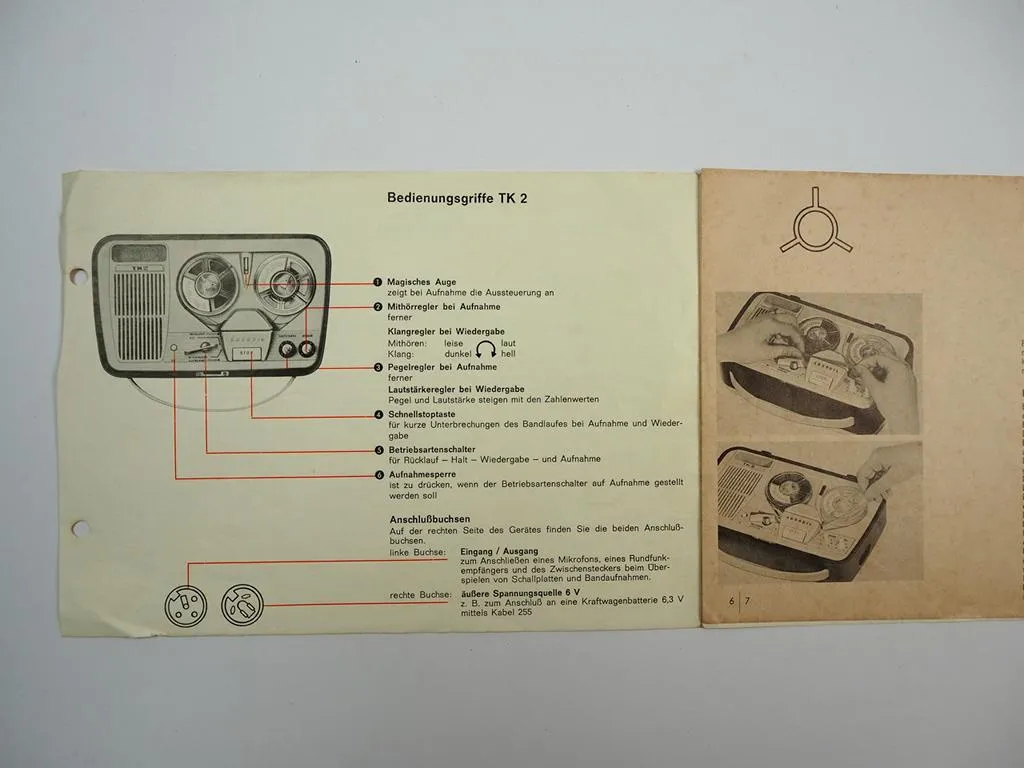 Grundig TK2 TK2E Tonbandgerät Bedienungsanleitung Operating Instructions 1963