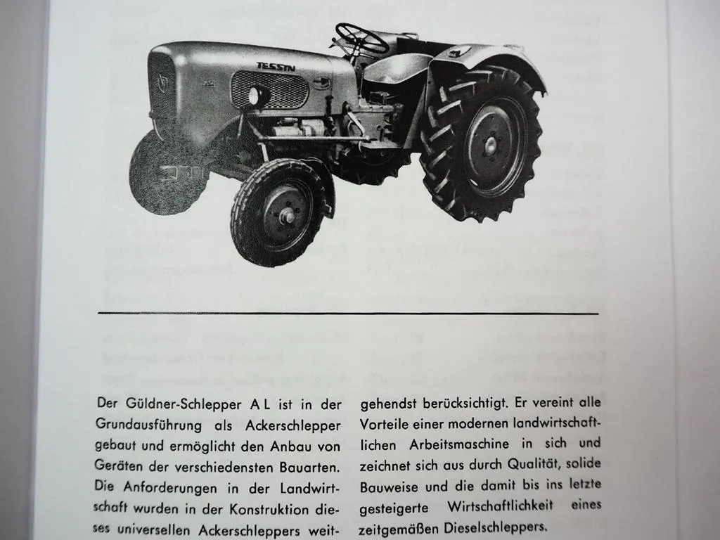 Güldner AL Tessin Schlepper Bedienung Betriebsanleitung