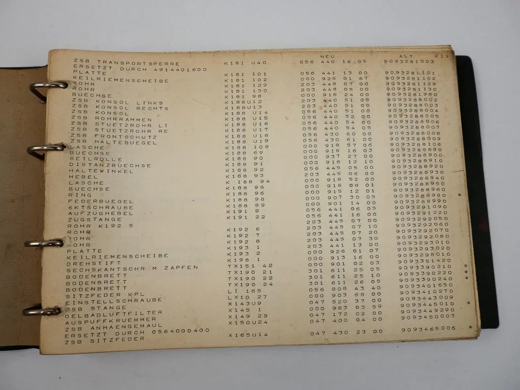 Güldner Ersatzteil Schlüssel Verzeichnis alte und neue Teilenummern Band 2