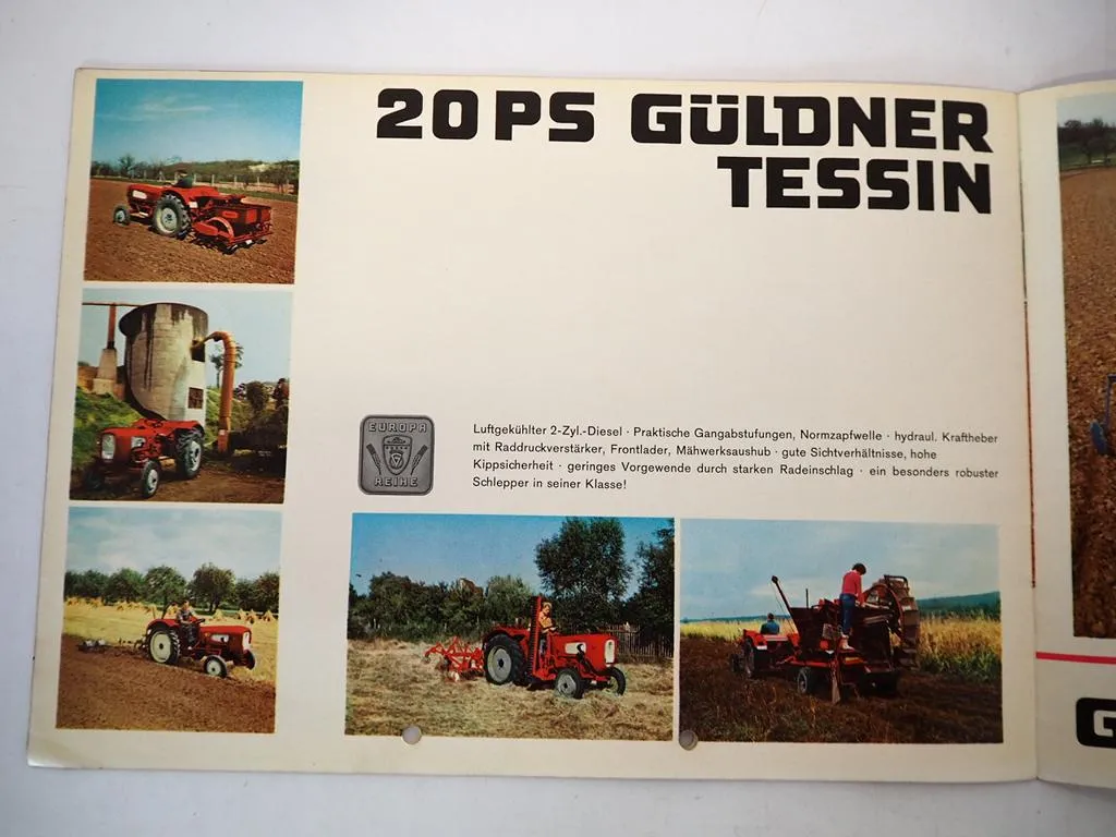 Güldner Europa Reihe Gotland Toledeo Burgund Tessin Spessart Traktor Prospekt