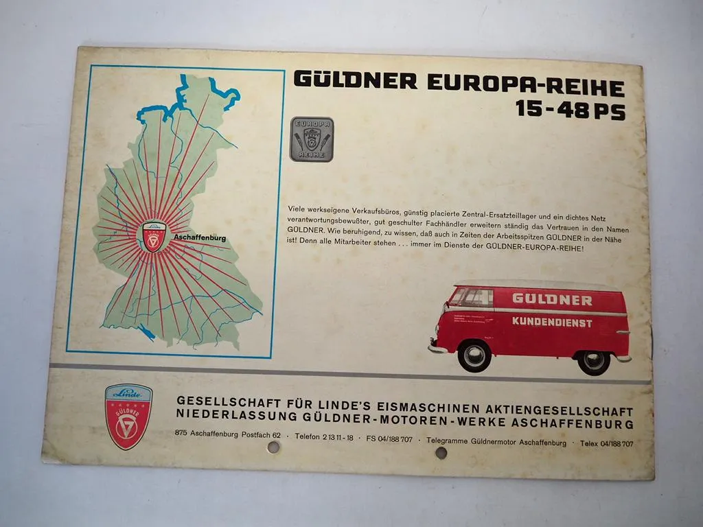 Güldner Europa Reihe Gotland Toledeo Burgund Tessin Spessart Traktor Prospekt