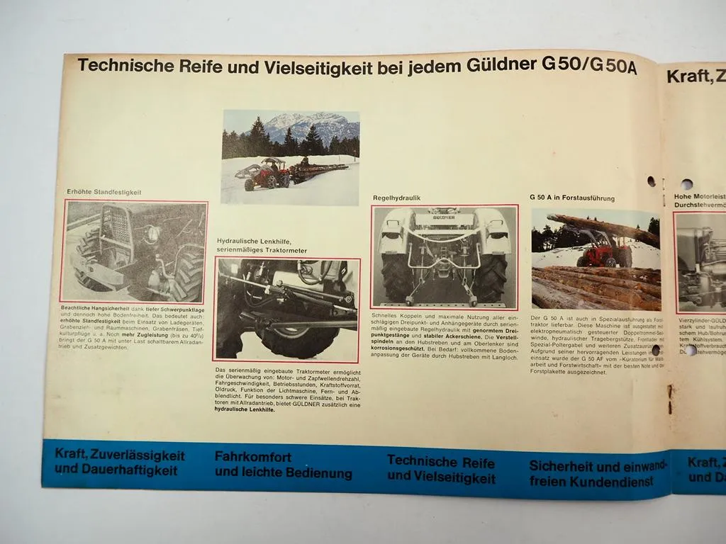 Güldner G50 G50A Dieselschlepper Traktor 50 PS Prospekt 1966