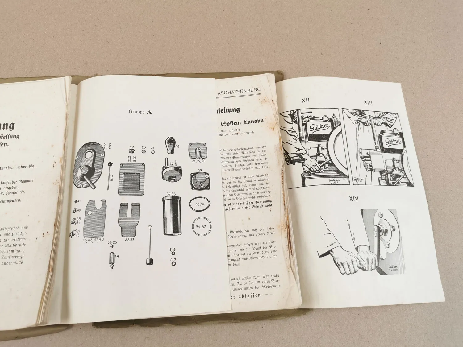 Güldner GL Bedienungsanleitung Ersatzteilliste 1938 zB im Kramer K12 K18