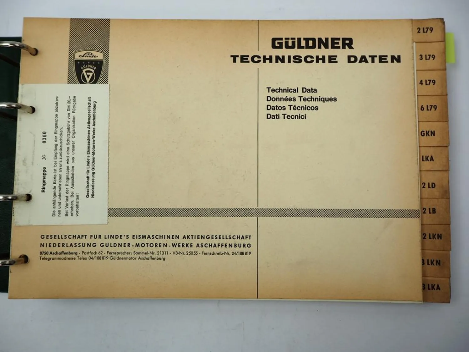 Güldner Motor Technische Daten Werkstatthandbuch 2 3 4 6 L79 GKN LKA LKN - 2D15