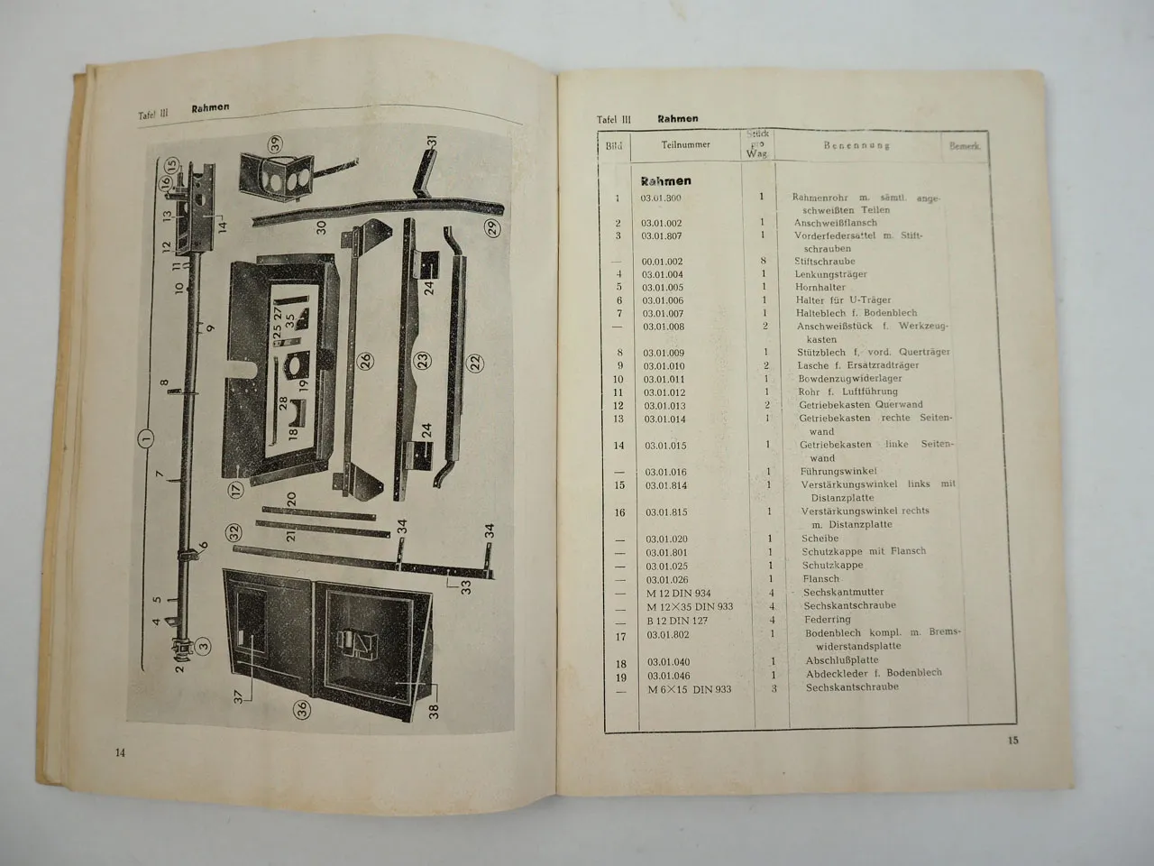 Gutbrod Heck 504 604 Kleinlastwagen 0,75to Ersatzteilliste 1950