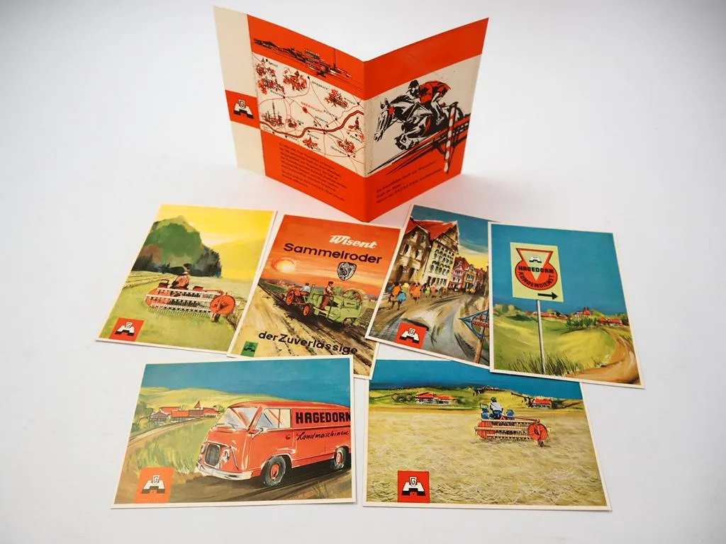 Hagedorn Landmaschinen Warendorf 6 AK Postkarten Poly Wisent Landmaschinen 1960