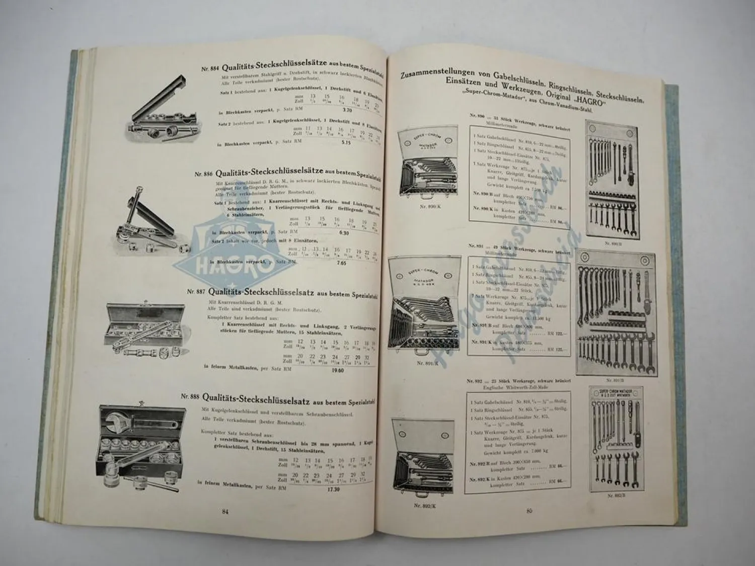 HAGRO Hugo Grossbach Remscheid Automobil Werkzeug Katalog 1936