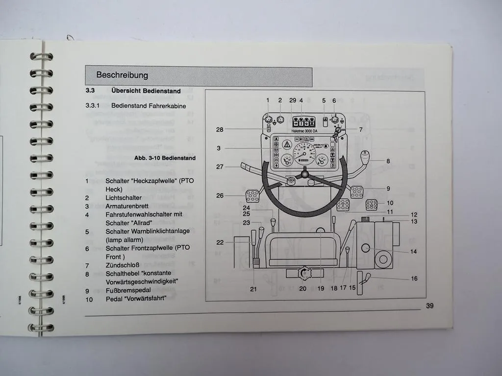 Hako Hakotrac 2600 3000 DA Traktor Betriebsanleitung Bedienungsanleitung 1998