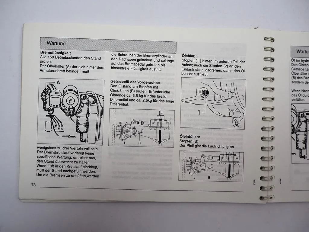Hako Hakotrac 2600 3000 DA Traktor Betriebsanleitung Bedienungsanleitung 1998