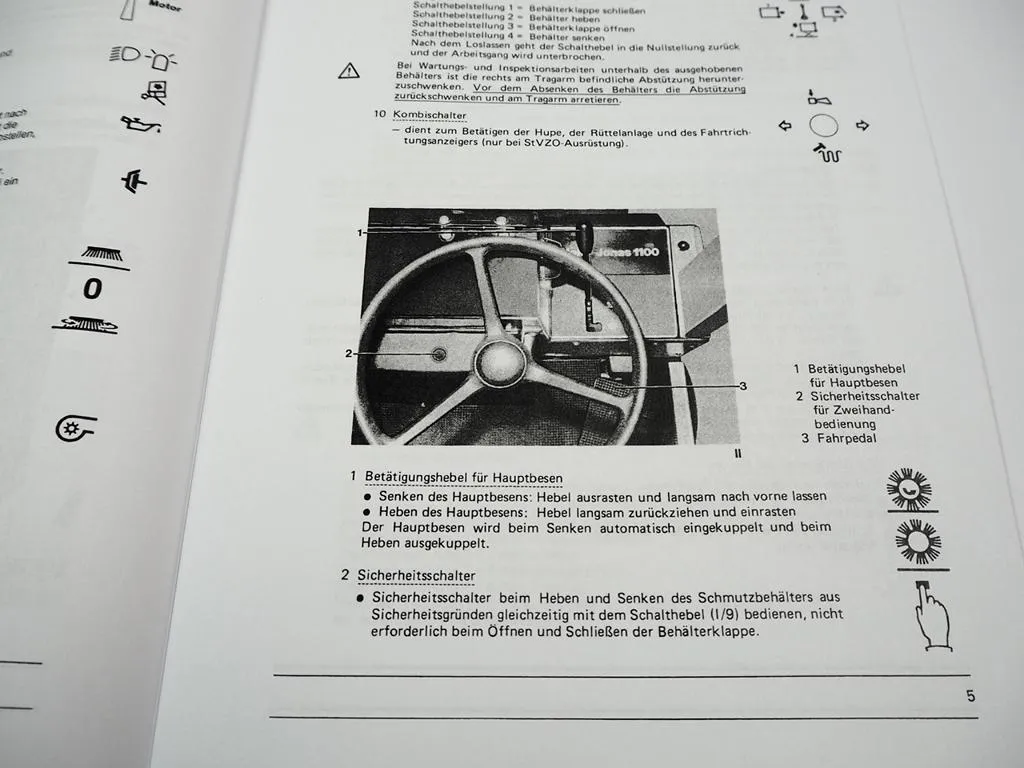 Hako Jonas 1100V (6410) Kehrmaschine Betriebsanleitung Wartung Einstellen Schaltplan