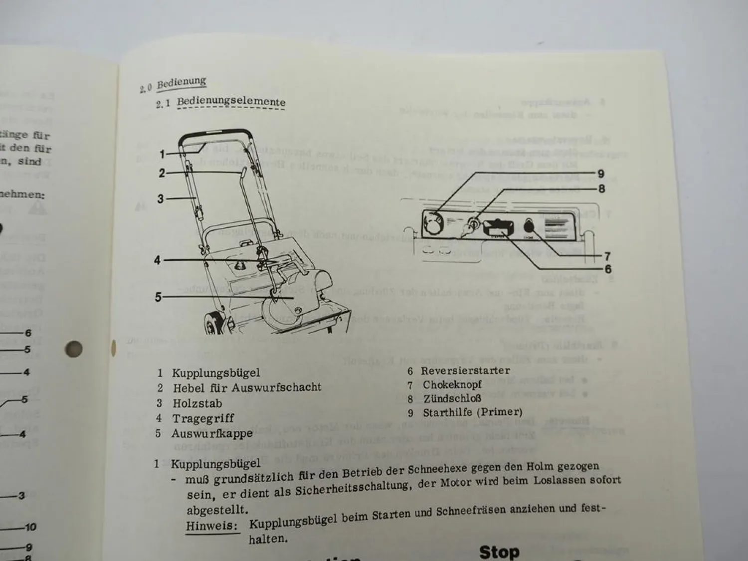Hako Schneehexe LS 6051 Betriebsanleitung Ersatzteilliste 1980/90er Jahre