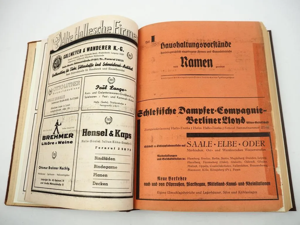 Hallesches Adressbuch Verzeichnis der Stadt Halle Saale 1942