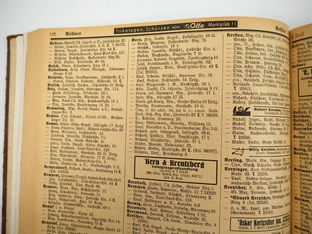 Hallesches Adressbuch Verzeichnis der Stadt Halle Saale 1942