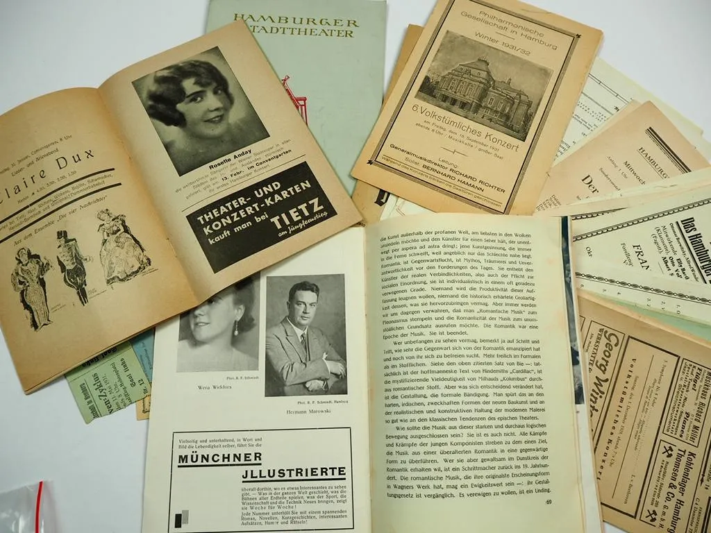 Hamburg Theater Programme Spielplan Eintrittskarten Sammlung 1920/1930er Jahre