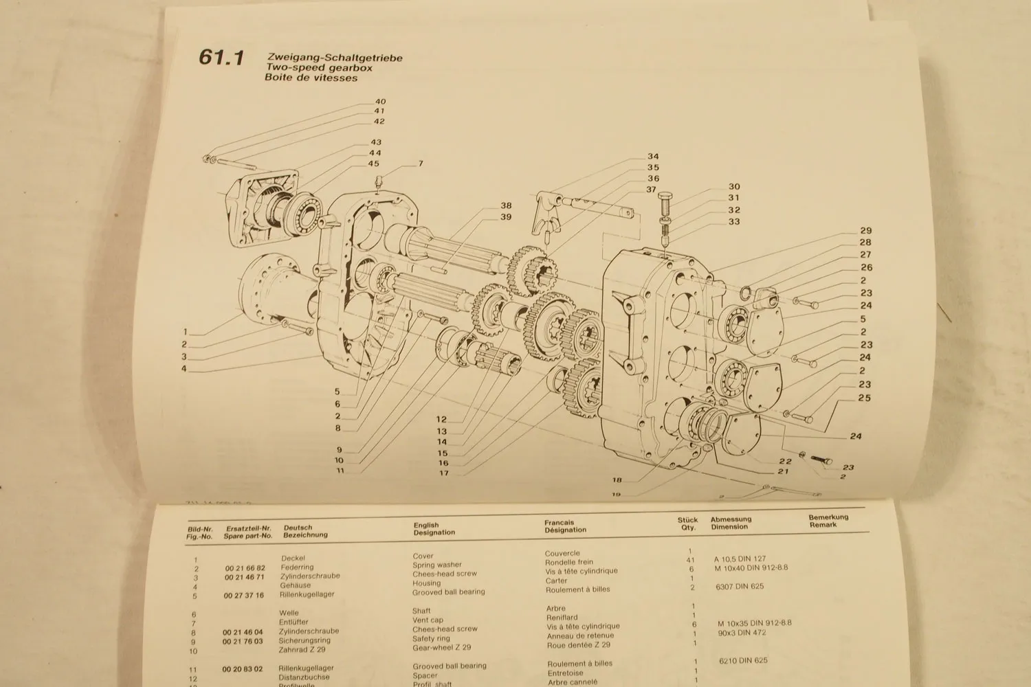 Hamm 2301S 2304S Walze Ersatzteilliste Parts List Piece de rechange 1980