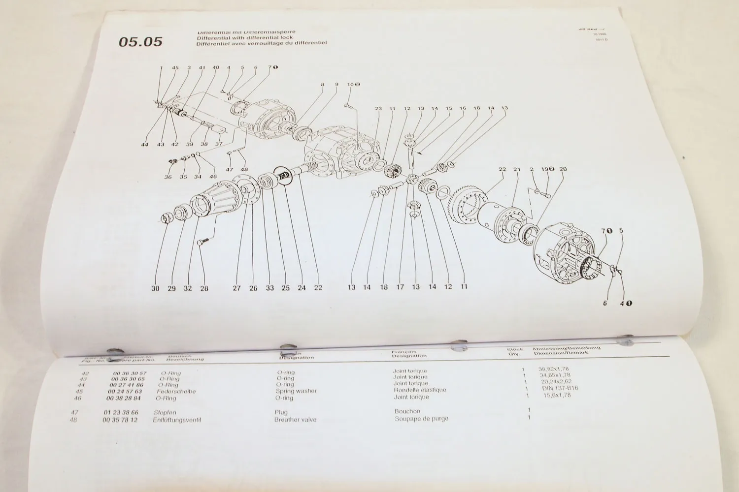 Hamm 5011D Walze Parts List Pieces de rechange Ersatzteilliste 2000