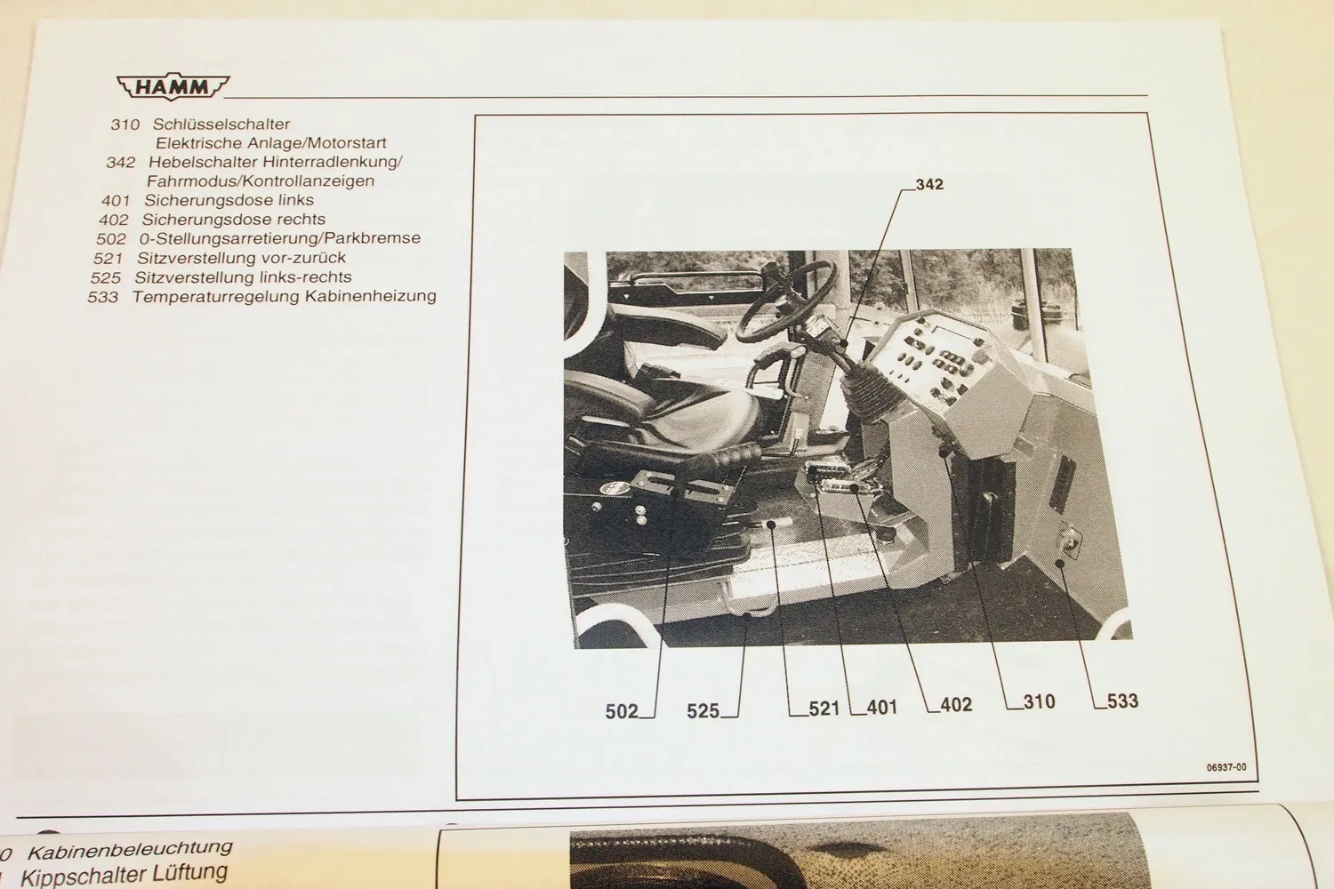 Hamm DV6 DVO6 K V Super Bedienung Ersatzteilliste Wartung und Schulungshandbuch