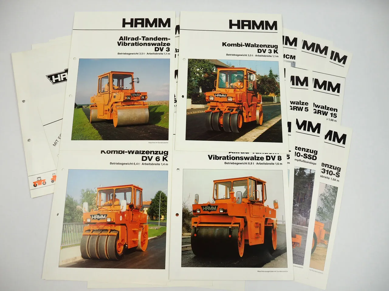 Hamm HD DV HW 2000 GRW Walzen 33x Prospekt im Hefter 1990er Jahre