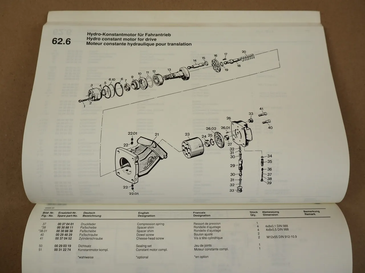 Hamm HD85 Walze Ersatzteilliste Spare Parts Pieces de rechange 1989