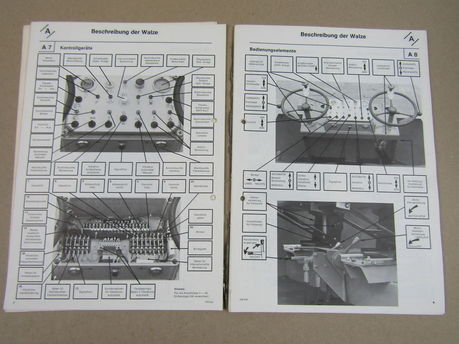 Hamm HW432 Bedienungsanleitung Betrieb Wartung Ersatzteilliste 1980