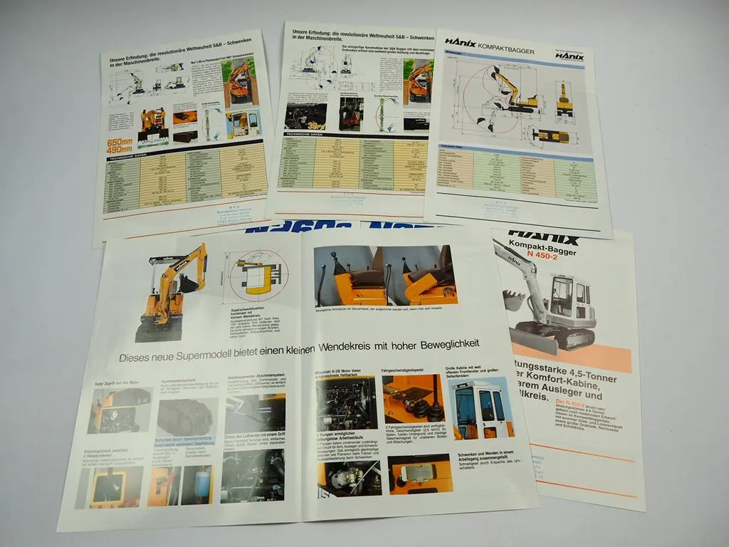 Hanix S&B 20 30 N 080 150 260 350 450 -2 Kompaktbagger Minibagger 7x Prospekt