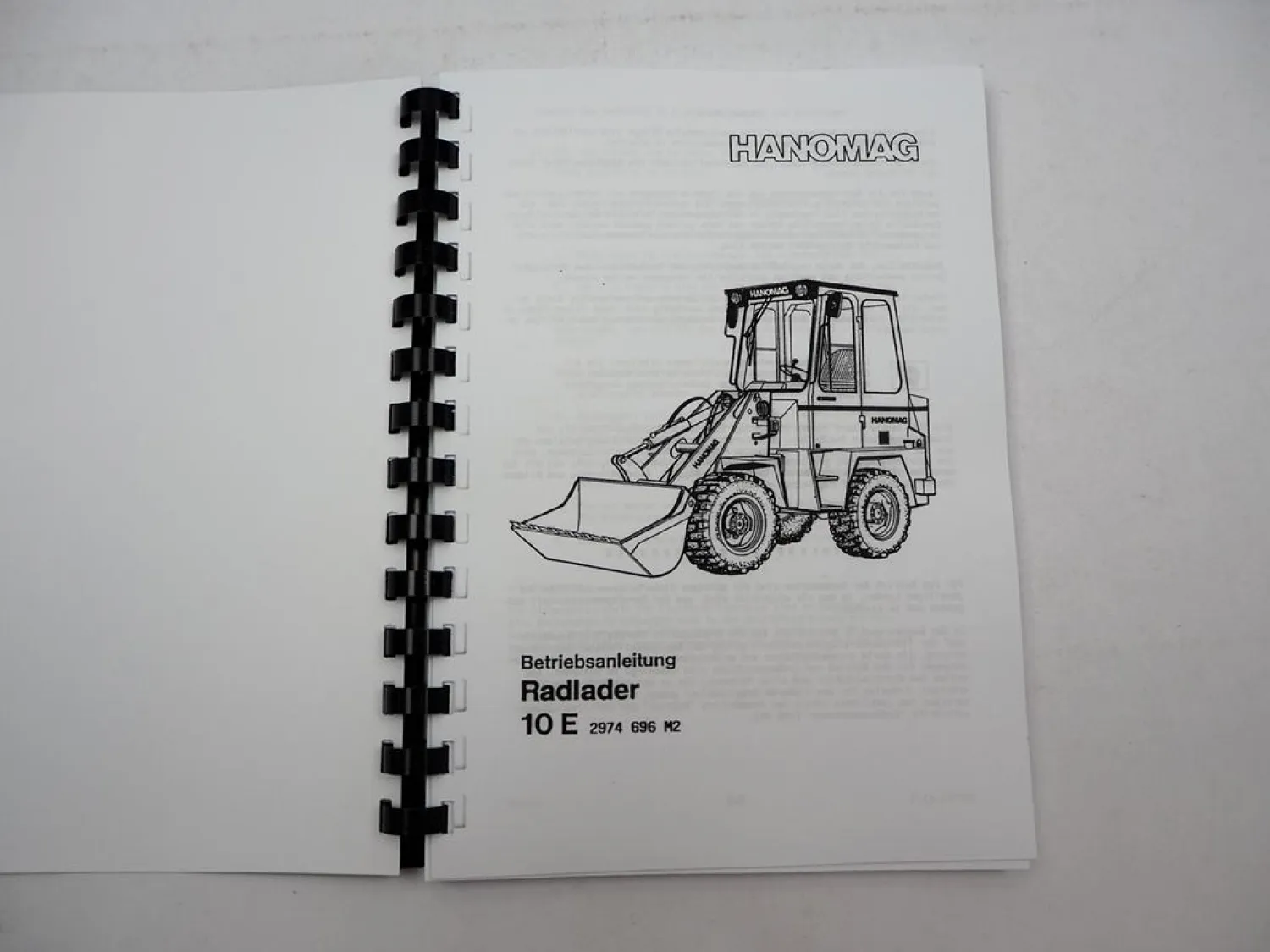 HANOMAG 10E Radlader Betriebsanleitung Wartung