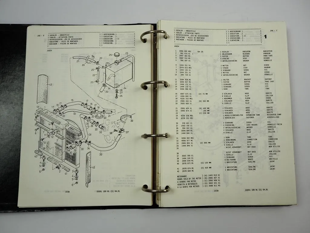 Hanomag 10E Radlader Ersatzteilliste Ersatzteilkatalog 1987 bis 1991
