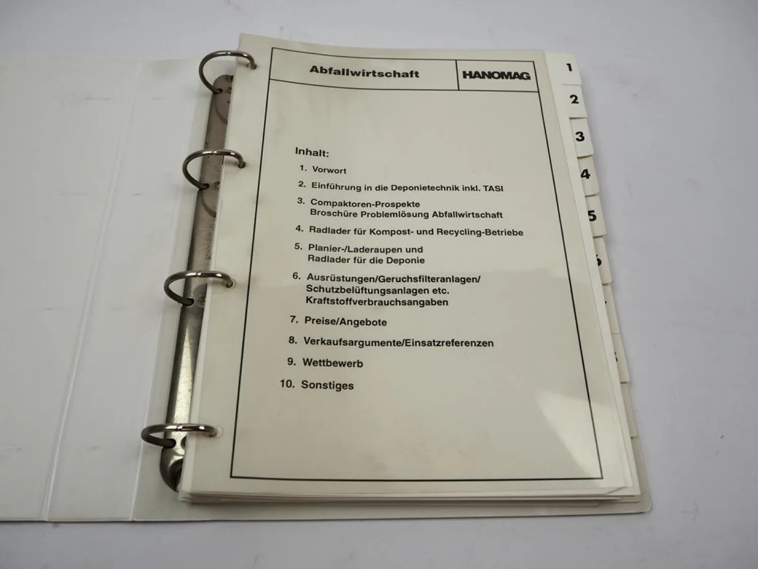 Hanomag Abfallwirtschaft Deponietechnik Verkaufshandbuch mit ca. 40 Prospekten