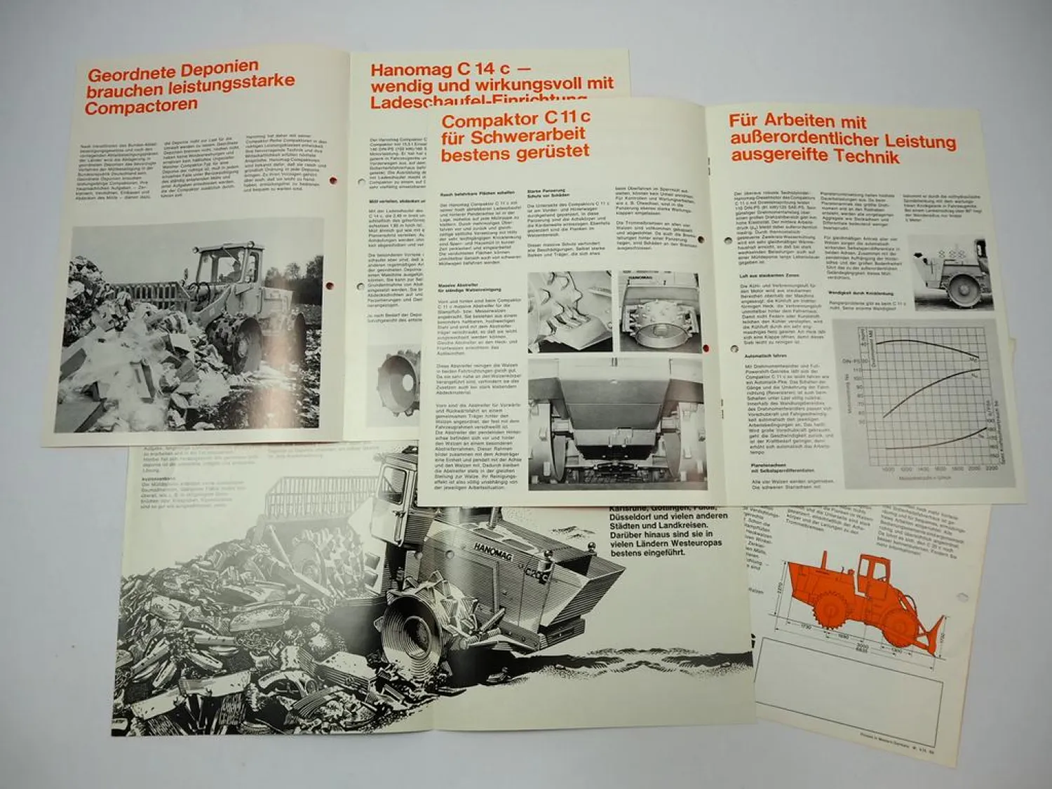 Hanomag C11 C14 C20 c Compaktor Müllverdichter 4x Prospekt 1974