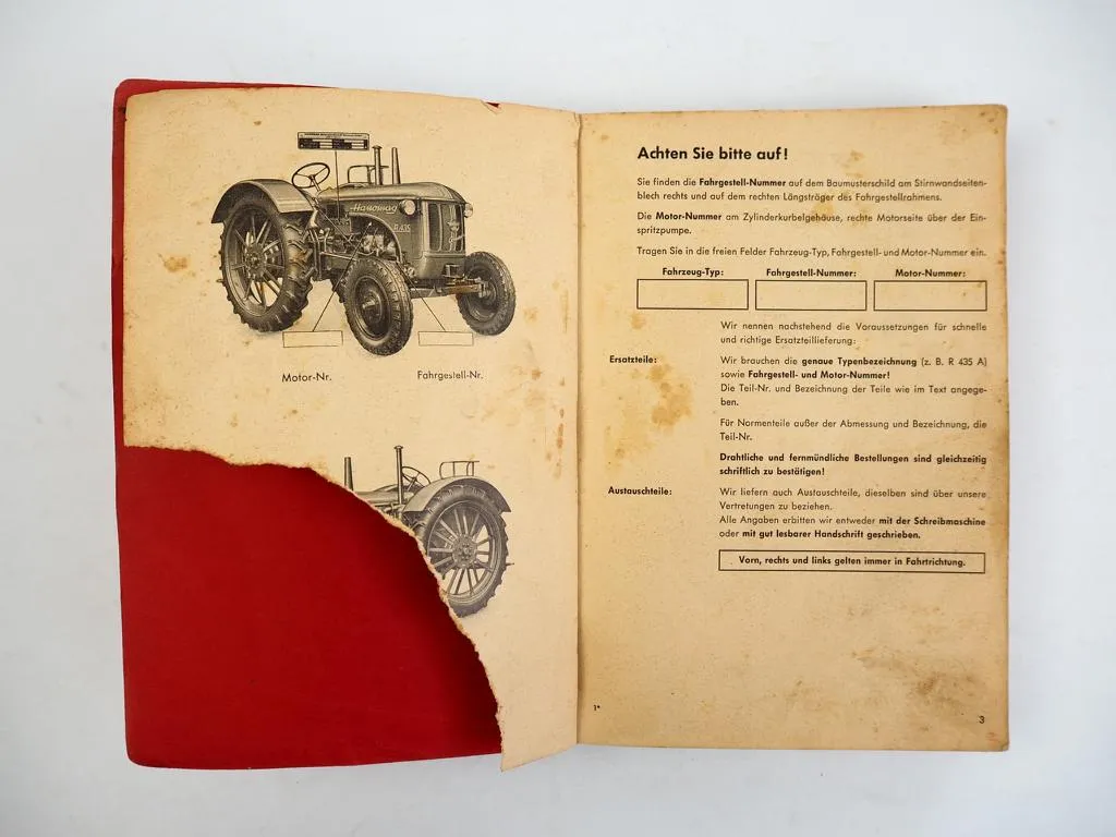 Hanomag Combitrac R435 Zugschlepper Ersatzteilliste 1959