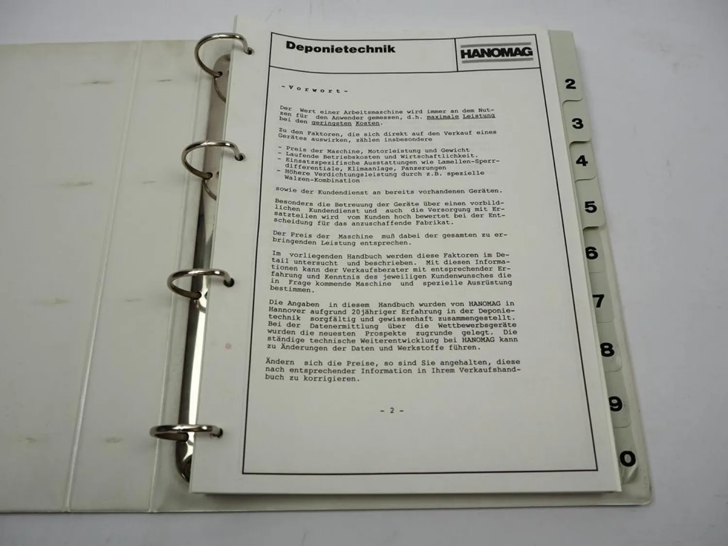 Hanomag Deponietechnik Verkaufshandbuch mit ca. 18x Prospekt 1990