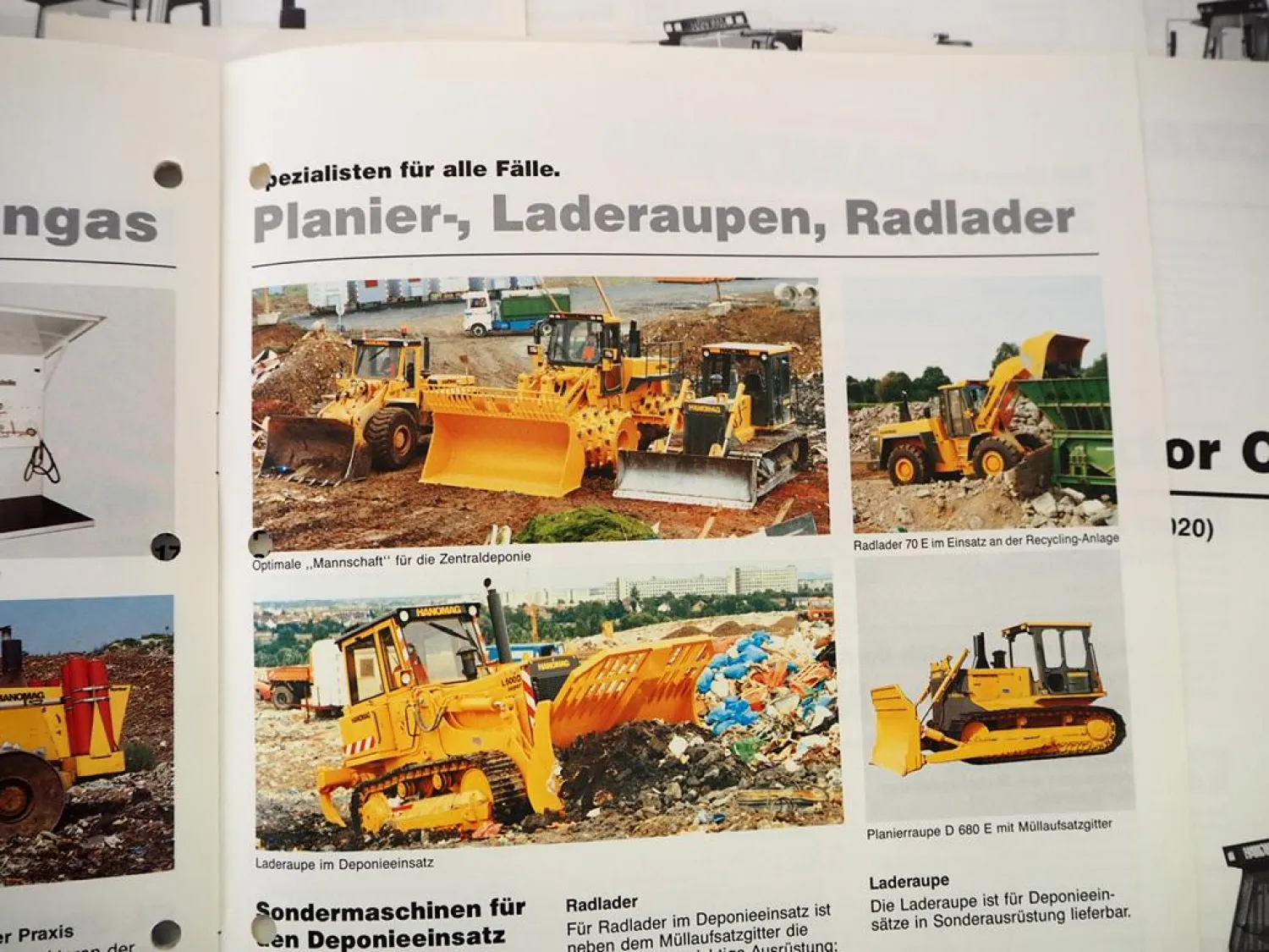 Hanomag Deponietechnik Verkaufshandbuch mit ca. 18x Prospekt 1990