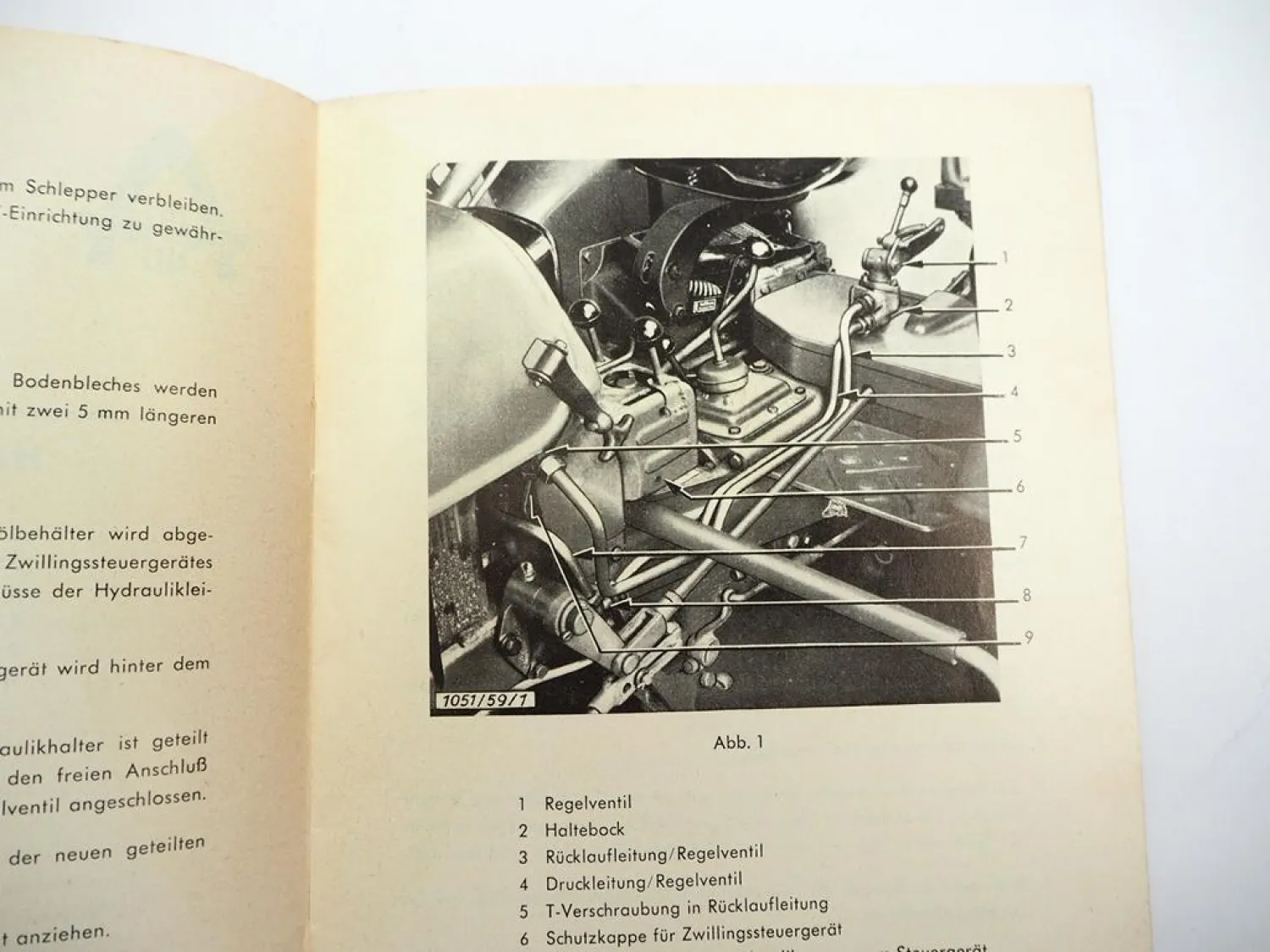 Hanomag Granit Brillant Robust Pilot Hydraulik Anbauanleitung Montage 1962