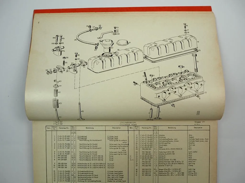 Hanomag K12c Flachbagger Raupenschlepper Betriebsanleitung Ersatzteilliste 1970