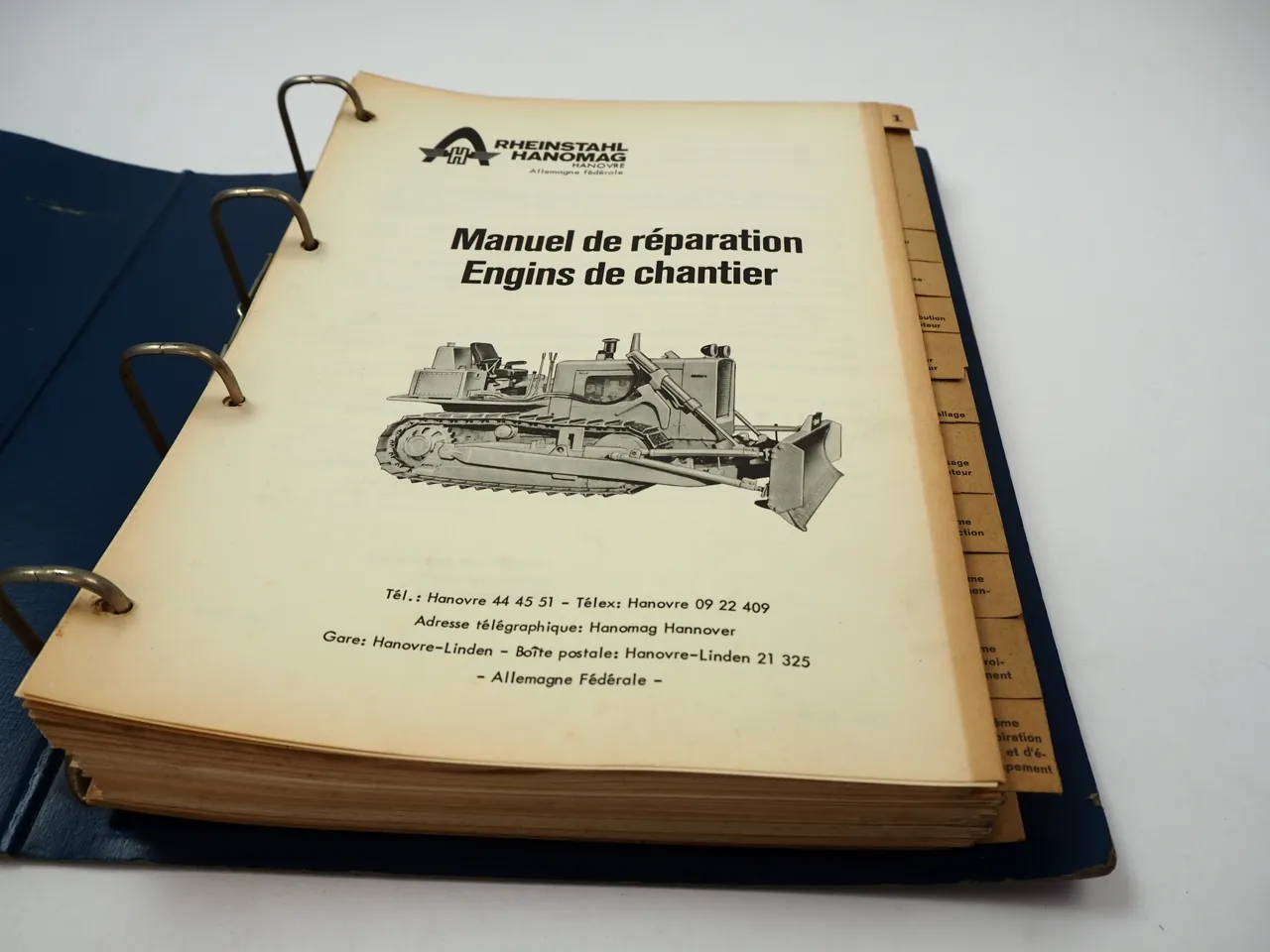 Hanomag K7 Serie B Chenillard Manuel de reparation 1965