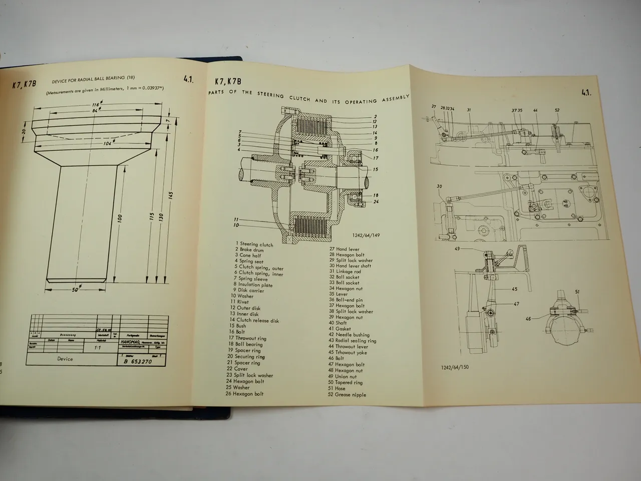 Hanomag K7 Serie B Crawler Tractor Repair Instructions Workshop Manual 1965