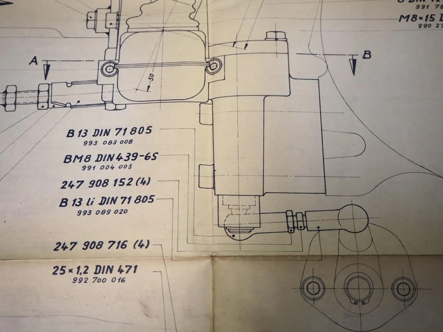 Hanomag Kupplungsbetätigung Zapfwellenschaltung Umrüstung techn Zeichnung 1969