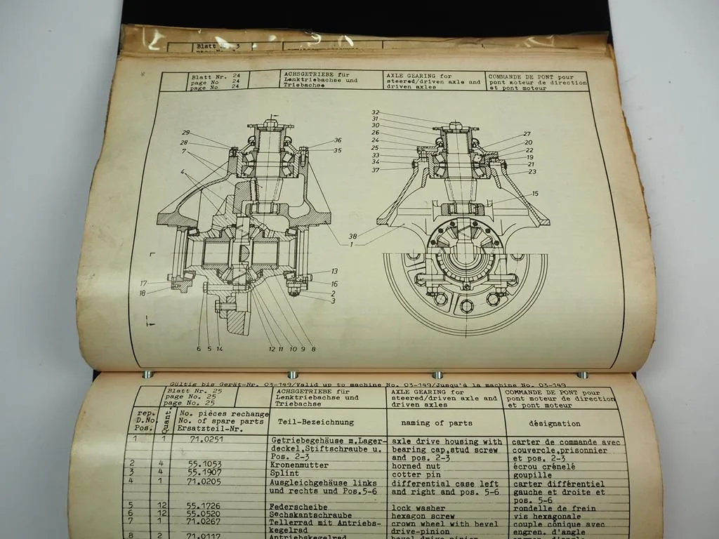 Hanomag M40 Mobilbagger Ersatzteilliste Ersatzteilkatalog 1972