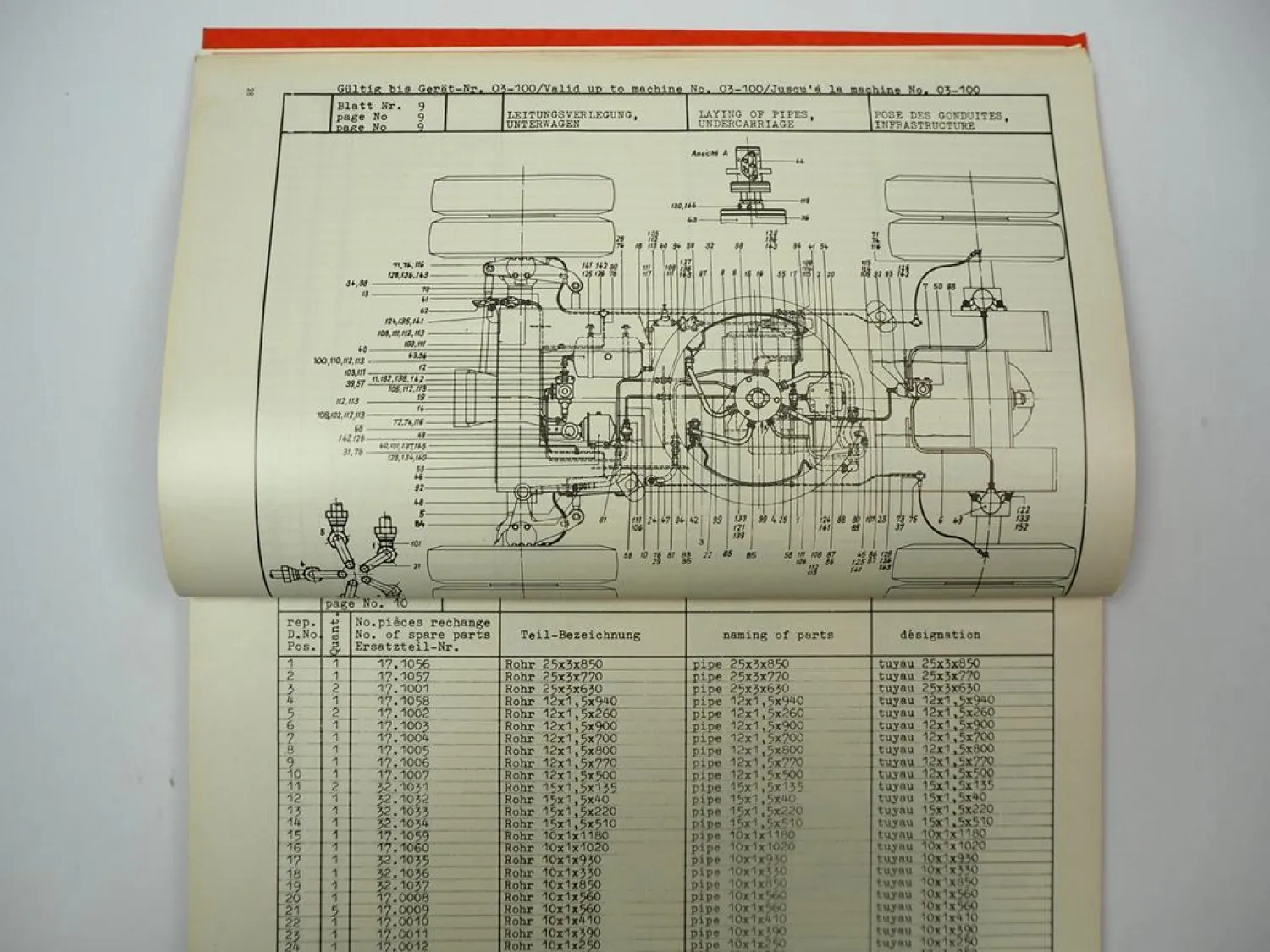 Hanomag M40 Mobilbagger Ersatzteilliste Ersatzteilkatalog 1972
