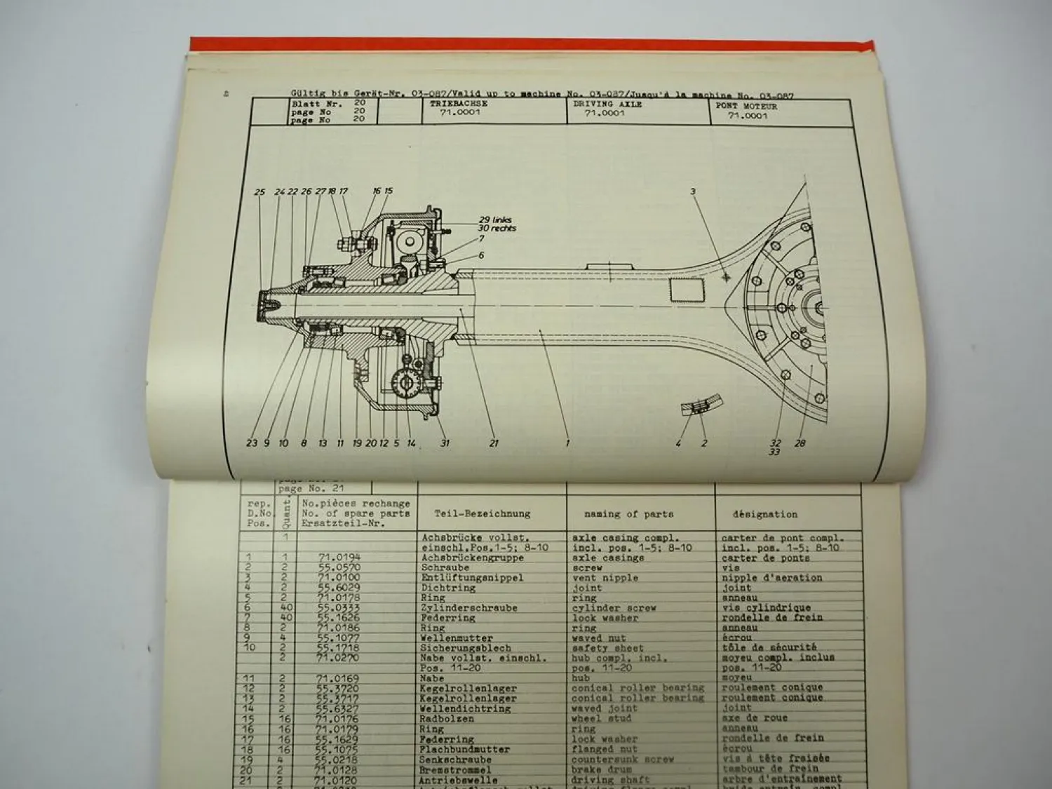 Hanomag M40 Mobilbagger Ersatzteilliste Ersatzteilkatalog 1972
