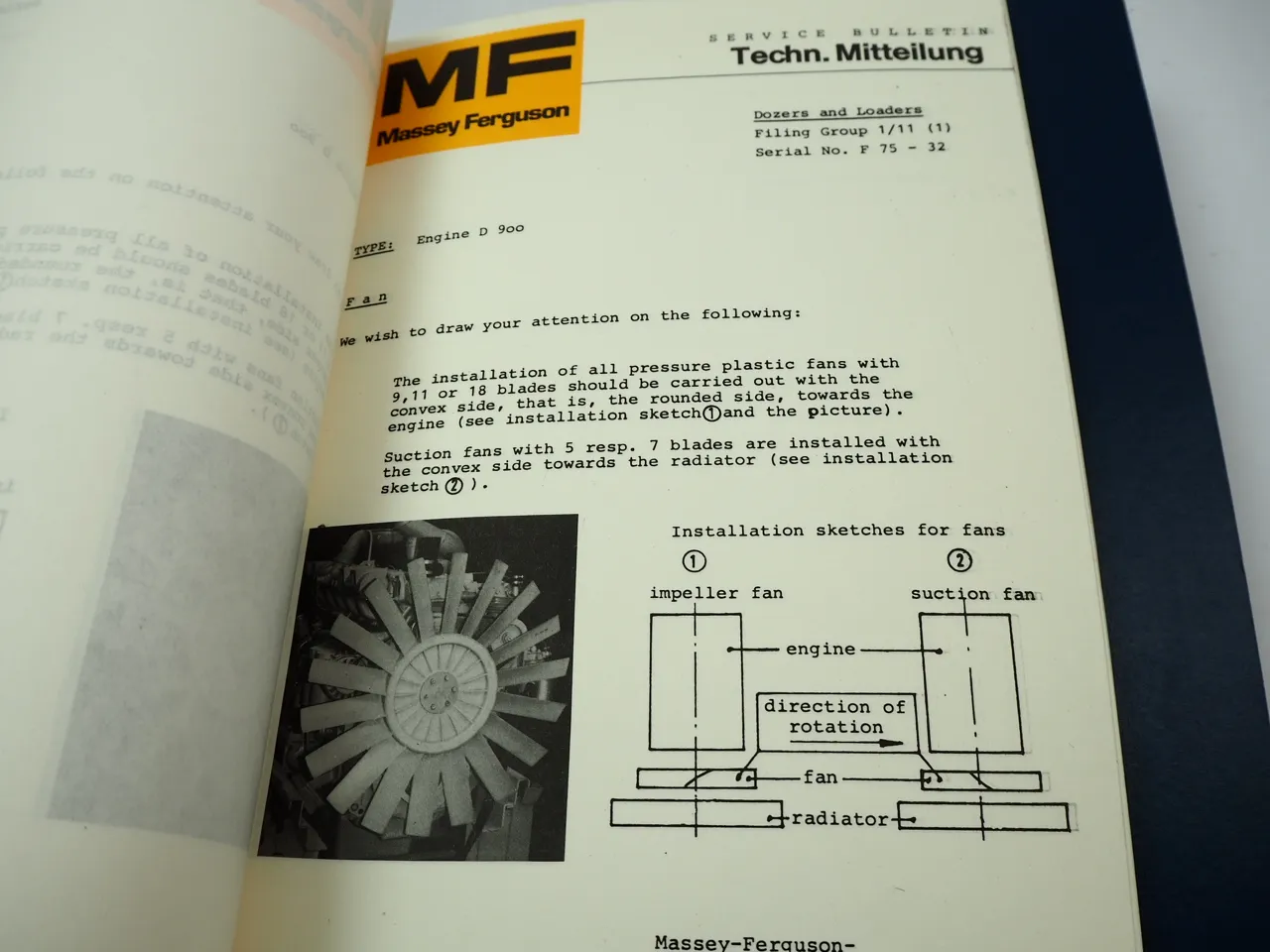Hanomag Massey Ferguson Construction Machinery Technical Bulletins 1975