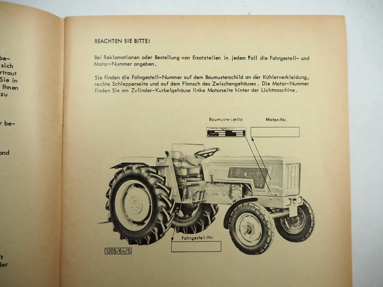 Hanomag Perfekt 300 400 400E Bedienungsanleitung Betriebsanleitung 1967