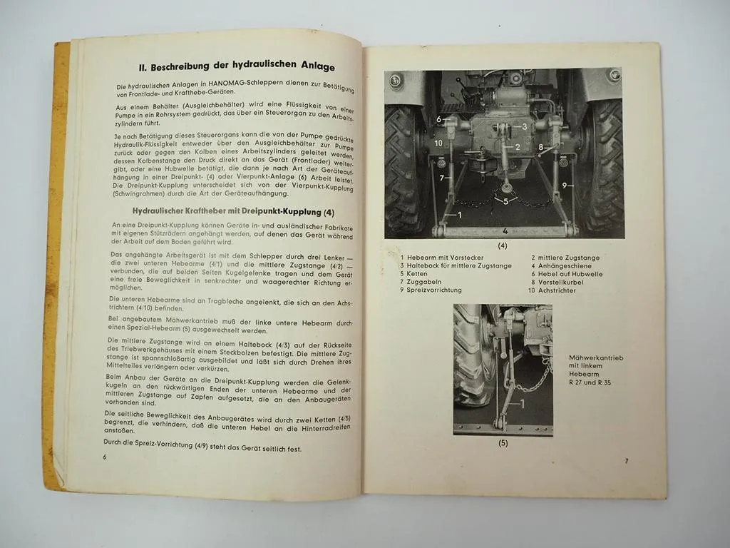 Hanomag R12 R16 R19 R22 R27 R28 R35 R45 Hydraulikanlage Betriebsanleitung 1954