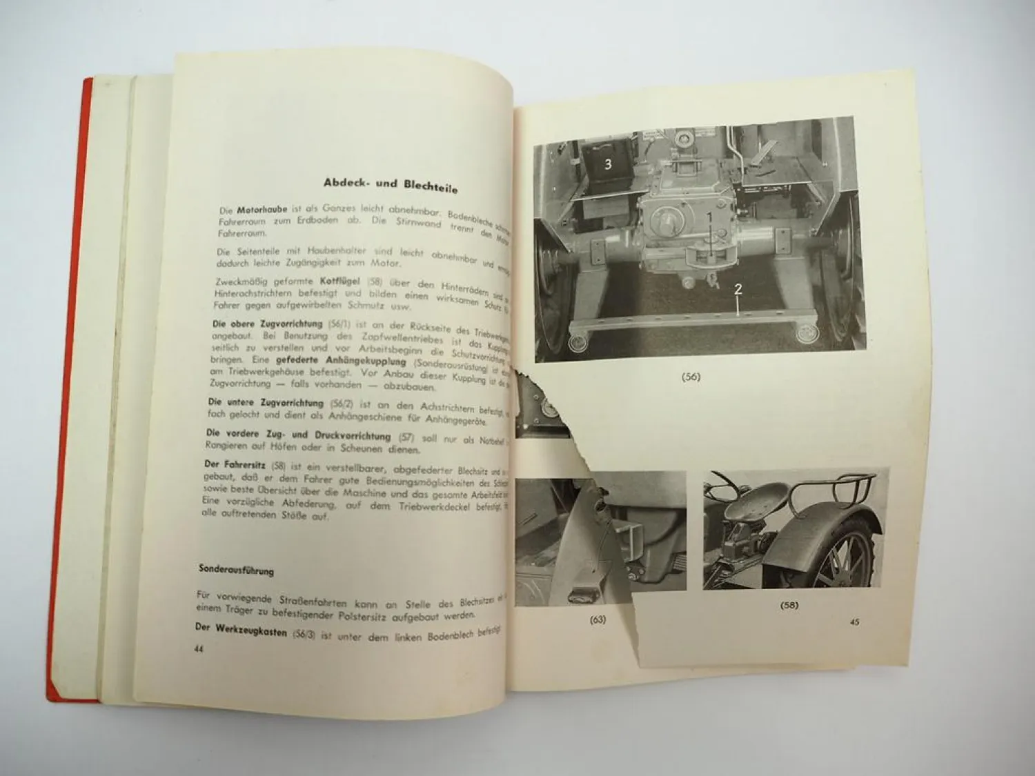 Hanomag R16 Radschlepper Betriebsanleitung Ersatzteilliste 1956/55