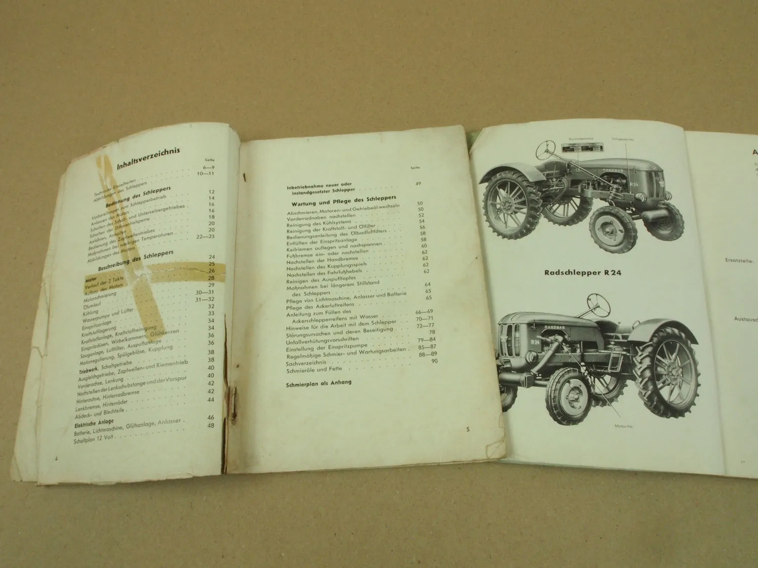 Hanomag R24 C112Schlepper Betriebsanleitung Ersatzteilliste 1955/57