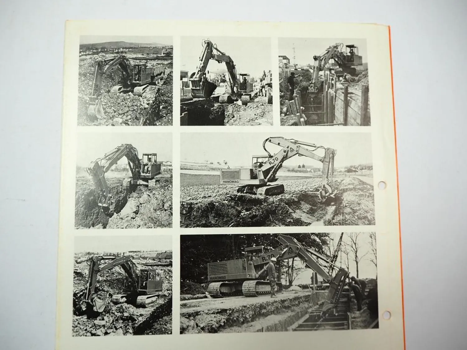 Hanomag R7 Raupenbagger + Ausrüstungen 3x Prospekt ca. 1974