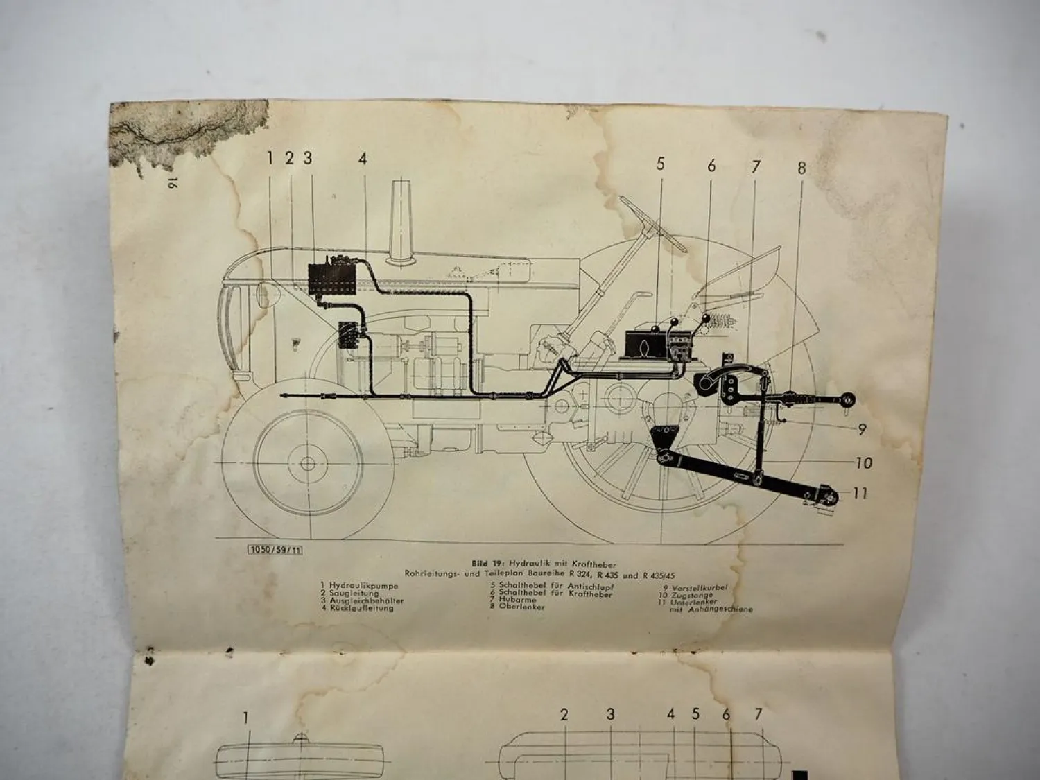 Hanomag Radschlepper 4-Takt-Motor Anbauanleitung Hydraulikanlage 1961